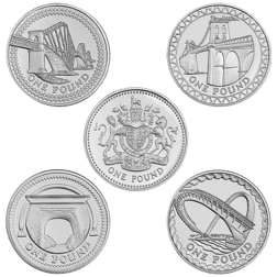 Pre-Owned 2003-2007 UK Bridges £1 Proof Silver 5-Coin Set - VAT Free
