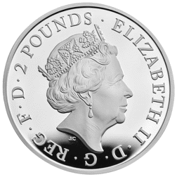 Pre-Owned 2022 UK Tudor Beasts Lion of England 1oz Proof Design Silver Coin - VAT Free