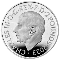 Pre-Owned 2023 UK Tudor Beasts Bull of Clarence 1oz Proof Design Silver Coin - VAT Free