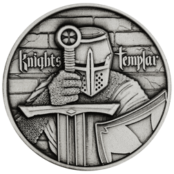 Pre-Owned Knights Templar Ultra High Relief 2oz Silver Round