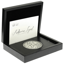 Pre-Owned UK Royal Mint Arthurian Legend 250g Silver Medal - Damaged Box