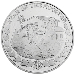 Pre-Owned 2017 Somaliland Lunar Rooster 1oz Silver Coin - VAT Free