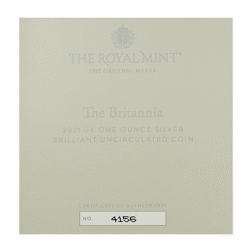 Pre-Owned 2021 UK Britannia 1oz Brilliant Uncirculated Silver Coin - VAT Free