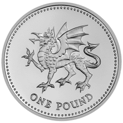 Pre-Owned 2000 UK £1 Piedfort Proof Design Silver Coin - VAT Free