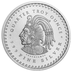 Pre-Owned Aztec Calendar 1/4oz Silver Round