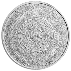 Pre-Owned Aztec Calendar 1/10oz Silver Round
