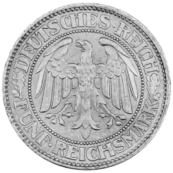 Pre-Owned 1931 German Berlin Mint 5 Reichsmark Silver Coin - VAT Free