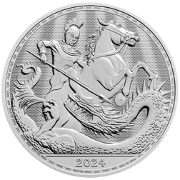 Pre-Owned UK St George and the Dragon 1oz Silver Coin - Mixed Dates - VAT Free