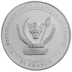 Pre-Owned 2023 Congo Prehistoric Life Dunkleosteus 1oz Silver Coin - VAT Free