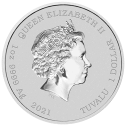 Pre-Owned 2021 Tuvalu Marge and Maggie Simpson 1oz Silver Coin - VAT Free