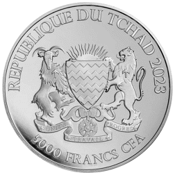 Pre-Owned 2023 Republic of Chad Bull and Bear 1oz Silver Coin - VAT Free