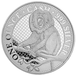 Pre-Owned 2023 St Helena Macaque Monkey 1oz Silver Coin - VAT Free