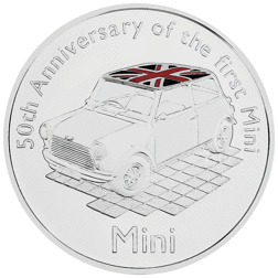 Pre-Owned 2009 Alderney 50th Anniversary of the Mini £5 Proof Silver Coin - VAT Free
