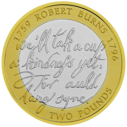 Pre-Owned 2009 UK Robert Burns £2 Piedfort Proof Silver Coin - VAT Free