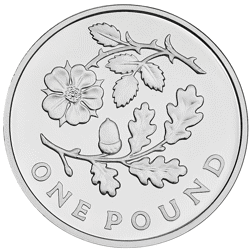Pre-Owned 2013 UK Floral Icons England £1 Piedfort Proof Design Silver Coin - VAT Free