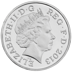 Pre-Owned 2013 UK Floral Icons England £1 Piedfort Proof Design Silver Coin - VAT Free