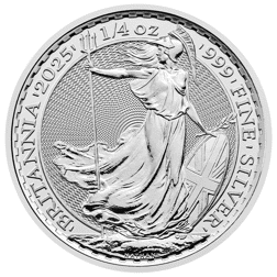 Pre-Owned UK Britannia 1/4oz Silver Coin - Mixed Dates - VAT Free
