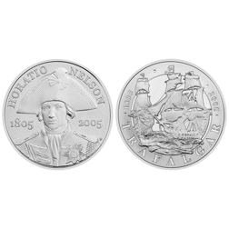 Pre-Owned 2005 UK Nelson and Trafalgar Proof Design Silver Crown 2-Coin Set - VAT Free