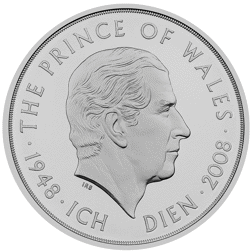 Pre-Owned 2008 UK The Prince Of Wales £5 Crown Piedfort Proof Design Silver Coin - VAT Free