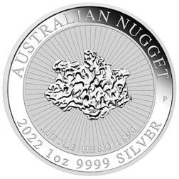 Pre-Owned 2022 Australian Little Hero Nugget 1oz Silver Coin - VAT Free