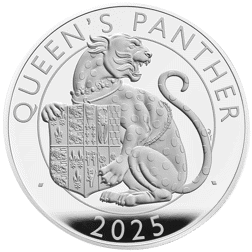 Pre-Owned 2025 UK Tudor Beasts Queen’s Panther 2oz Proof Silver Coin - VAT Free