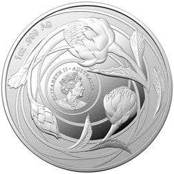 Pre-Owned 2022 Australia Waratah Wildflowers 1oz Silver Coin - VAT Free