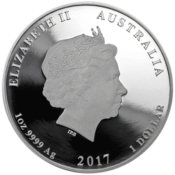 Pre-Owned 2017 Australian Lunar Rooster Colourised Edition 1oz Proof Silver Coin - VAT Free