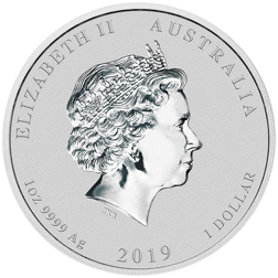 Pre-Owned 2019 Australian Lunar Pig Colourised Edition 1oz Proof Silver Coin - VAT Free