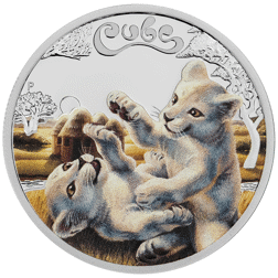 Pre-Owned 2016 Australian Cubs White Lion Colourised 1/2oz Proof Silver Coin - VAT Free