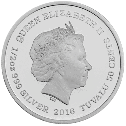 Pre-Owned 2016 Australian Cubs White Lion Colourised 1/2oz Proof Silver Coin - VAT Free