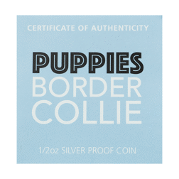 Pre-Owned 2018 Australian Puppies Border Collie Colourised 1/2oz Proof Silver Coin - VAT Free