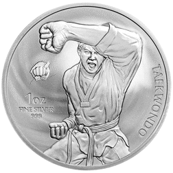 Pre-Owned 2022 Korea Taekwondo 1oz Silver Round