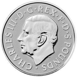 Pre-Owned 2025 UK Tudor Beasts The White Greyhound of Richmond 2oz Silver Coin - VAT Free