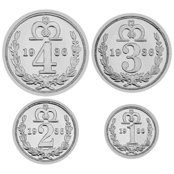 Pre-Owned 1936 UK Edward VIII Maundy 4-Coin Pattern Set - VAT Free