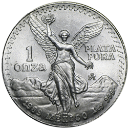 Pre-Owned 1989 Mexican Libertad 1oz Silver Coin - VAT Free