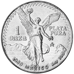 Pre-Owned 1989 Mexican Libertad 1oz Silver Coin - VAT Free