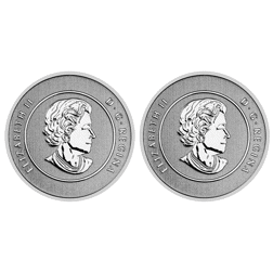 Pre-Owned Canadian Santa Claus and Magical Reindeer $20 Silver 2-Coin Set - VAT Free