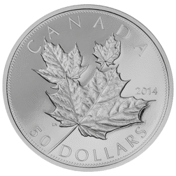 Pre-Owned 2014 Canadian Maple 5oz Proof Silver Coin - VAT Free