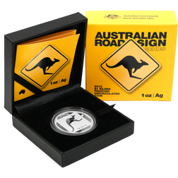 Pre-Owned 2013 Australian Road Sign 1oz Proof Silver Coin - VAT Free