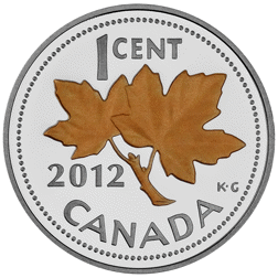 Pre-Owned 2012 Canadian 'Farewell to the Penny' 1 Cent Proof Silver Coin - VAT Free