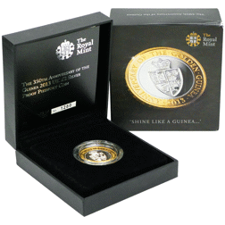 Pre-Owned 2013 UK 350th Anniversary of the Guinea £2 Piedfort Proof Silver Coin - VAT Free
