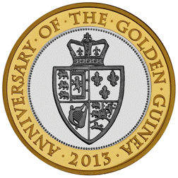 Pre-Owned 2013 UK 350th Anniversary of the Guinea £2 Piedfort Proof Silver Coin - VAT Free