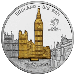 Pre-Owned 2008 Cook Islands Big Ben $10 3D Proof Silver Coin - VAT Free