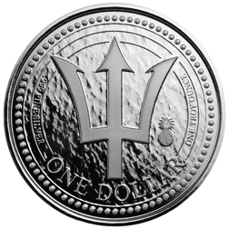 Pre-Owned Scottsdale Mint Barbados Trident 1oz Silver Coin - Mixed Dates - VAT Free