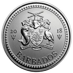 Pre-Owned Scottsdale Mint Barbados Trident 1oz Silver Coin - Mixed Dates - VAT Free