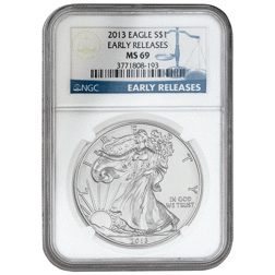Pre-Owned 2013 USA Eagle 1oz Silver Coin - NGC Graded MS69 - 3771808-193