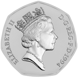 Pre-Owned 1994 UK D-Day Commemorative 50p Proof Design Silver Coin - VAT Free