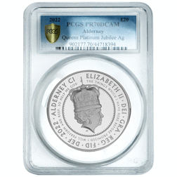 Pre-Owned 2022 Alderney Platinum Jubilee 10oz Proof Silver Coin - PCGS Graded PR70 - 902177.70/44718