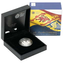 Pre-Owned 2015 UK Royal Arms £1 Piedfort Proof Silver Coin - VAT Free