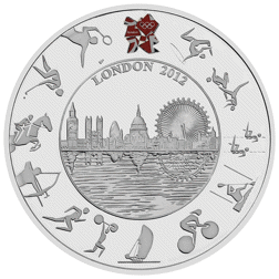 Pre-Owned 2012 UK London Olympics £5 Piedfort Proof Silver Coin - VAT Free